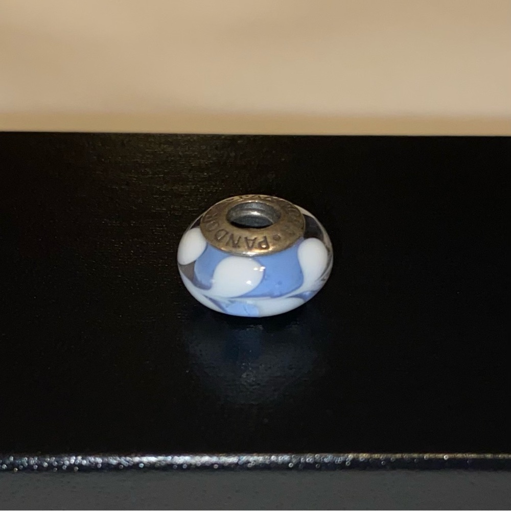 Pandora Purple and White Glass Bead Charm